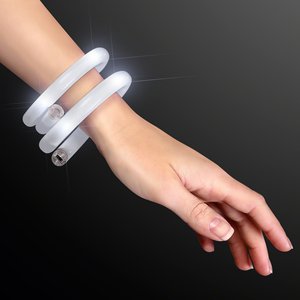 Giáng sinh LED Light-up Ống Vòng đeo tay PVC Trắng Glow-in-The-Dark dây đeo cổ tay thiết kế mới Neon nhựa LED Vòng đeo tay - Product Image 3