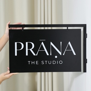 OEM Customize Square Hanging Outdoor Advertising Board Store Logo Name Shop <b>Wall</b> Blade <b>Sign</b> for Business - Product Image 3