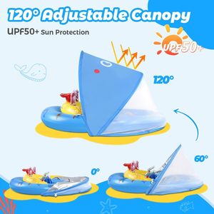 Flotador de Piscina para Bebés con Toldo UPF50+ Protección Solar, Asiento Flotante Antideslizante para Bebés, para Piscina, Playa y Baño - Product Image 2