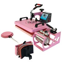 Presse à Chaud Manuelle 15-en-1 Nouvelle Génération pour Sublimation 29*38cm – Idéale pour Tasses, Casquettes, Assiettes, Stylos, T-shirts, Cadeaux d'Entreprise – Rose