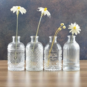 Wholesale Mini Glass Decorative Small Glass <strong>Flower</strong> Glass <strong>Vases</strong> Wedding Centerpiece Clear - Product Image 1
