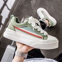 Chaussures de marche sportives à lacets pour hommes M0532 Printemps/Été/Automne/Hiver, légères, avec soutien de la voûte plantaire, semelle épaisse, design respirant en maille