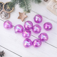 Ychon gros 10 pièces Pack perle brillant Transparent bulle plastique Faux boules gâteau Topper pour gâteau décoration de fête de noël