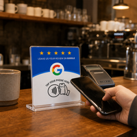 Carte de commentaires Google française 10 cm en acrylique étanche NFC NTAG213 13,56 MHz, autocollant personnalisé pour avis, utilisation hôtelière, prêt à être expédié