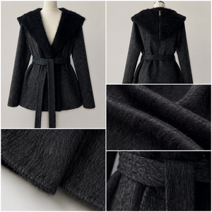 Abrigo <span class=keywords><strong>de</strong></span> Lana Elegante <span class=keywords><strong>para</strong></span> <span class=keywords><strong>Mujer</strong></span>, Nuevo Diseño OEM/ODM, con Solapa Grande, Estilo Vintage - Product Image 6