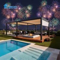Pergola Bioclimatique Motorisée en Aluminium Sweet Home avec Toit Rétractable à Lames Orientables, Abri Extérieur Étanche Anti-UV