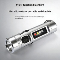 Senter Gantungan Kunci Mini dari Aluminium Alloy, Dapat Diisi Ulang via USB, Klip Magnetik, 9 Mode Pencahayaan, untuk Berkemah, Aktivitas Luar Ruangan, Darurat, dan Pekerjaan