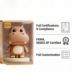 Figura in Vinile Personalizzata di Ippopotamo Rotondo, Design Esclusivo, <span class=keywords><strong>Action</strong></span> <span class=keywords><strong>Figure</strong></span> Giocattolo ODM <span class=keywords><strong>Serie</strong></span> Animali - Product Image 5