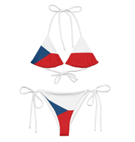Ensemble de bikini pour femmes avec design de drapeaux du Cap-Vert, string transparent sexy, maillot de bain deux pièces tendance pour la plage