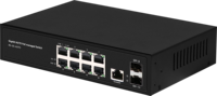 S1200WP-8G-2S-AUTO 24V/48V Conmutador PoE FTTH Administrado L2+ Gigabit Completo con 2SFP+8GE y Emparejamiento Automático, Ancho de Banda de 20Gbps