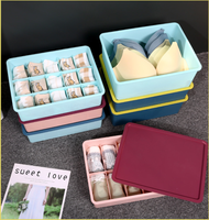 Boîte de rangement multifonctionnelle et multi-sections en plastique PP transparent, écologique et peu encombrante, pour bijoux, chaussettes, soutiens-gorge, portable