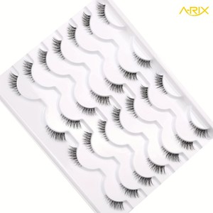 A-RIX Premium Clear Band Half Lashes Wispy <b>Cat</b> Eye Accent Eyelashes Natural Short Corner Lashes 14 Pairs Pack Private Label - Product Image 5