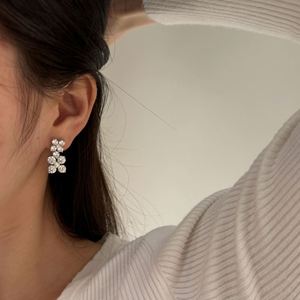 Dylam New Designer Jewelry Classic Design Rhodium 18K Gold Plated Hypoallergenic S925 Silver 5A Zirconia Flower <b>Stud</b> <b>Earrings</b> - Product Image 5