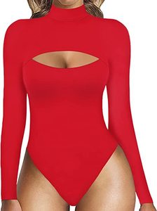 Nouvelle combinaison body à manches longues et découpes frontales pour femme, douce et confortable, style t-shirt, pour le quotidien - Product Image 4