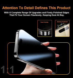 Protection d'écran électroplaquée anti-espion 360° pour <span class=keywords><strong>iPhone</strong></span> 17 16 15 <span class=keywords><strong>14</strong></span> 13 <span class=keywords><strong>Pro</strong></span> <span class=keywords><strong>Max</strong></span>, <span class=keywords><strong>incassable</strong></span> avec boîte d'installation facile - Product Image 4