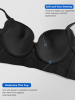 Soutien-gorge push-up à armatures pour femme, maintien élevé, fermeture dorsale, bonnets B C D E F, grandes tailles, gaine sculptante, vente en gros personnalisée OEM