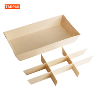 Houten afhaalkartonnen doosjes voor gebak, cake, salade, sushi, etc. - houten voedselcontainers voor afhaalmaaltijden