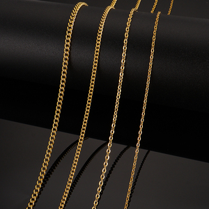 Chaîne de collier en or 18 carats de 2 mm pour hommes, chaînes gourmettes, plaqué or PVD, acier inoxydable, bijoux pour hommes, collier chaîne Connell - Product Image 3