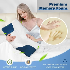 Customizable Slow-<b>Rebound</b> Memory Foam Pillow Modern Design Neck Pain Relief Anti-Bacteria Anti-Dust Mite Ergonomic Marine Plant - Product Image 6