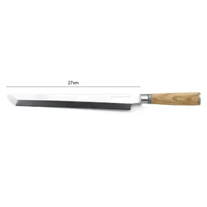KITCHENCARE Damasco Acero 27cm Cuchillo de cocina japonés personalizado Madera Profesional Sashimi Cuchillo para filetear