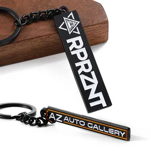 Hot Alloy Metal Keychain Custom Design Soft Enamel Key Rings Key Holders Black Plated 3D Company Brand Letter Key Chain Logo