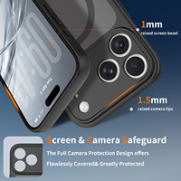 Coque magnétique givrée antichoc en TPU et PC, toucher doux, protection intégrale de l'objectif pour iPhone 16 17 18 Pro Max (vente en gros)