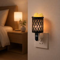 Lampe de nuit diffuseur d'arômes en gros d'usine avec minuterie et plateau en silicone amovible, chauffe-cire parfumée sans fumée pour chevet