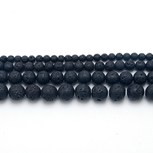 Wholesale Jewelry Making Supplier 4/6/8/10mm <strong>Black</strong> Lava Round Natural Stone <strong>Beads</strong> for Bracelet - Product Image 3