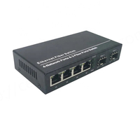 Switch de Fibra Óptica Gigabit SFP 1000Mbps, 2 Puertos SFP, 4 Puertos RJ45, 2G2/4E FTTH, Monomodo, Fibra Única, 20km