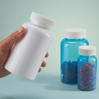 Bouteilles en plastique PET de 100 ml, 120 ml, 150 ml, 200 ml, 200 ml/300 ml/500 ml avec bouchon à vis et logo personnalisé pour l'emballage de pilules