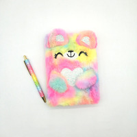 Cuaderno de Peluche con Bordado Brillante y Colorido, en Oferta, a Buen Precio, para Regalos de Niñas