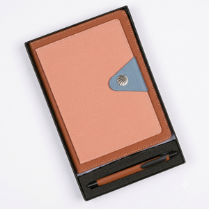 Set de Regalo de Cuaderno y Bolígrafo de Primera Calidad con Estuche de Yute Marrón Rosado, Elegante Libreta para Regalos Corporativos Profesionales - Product Image 1