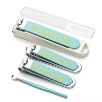 Ensemble de manucure de luxe 5 en 1 en acier inoxydable avec boîte, design caméra, marque privée