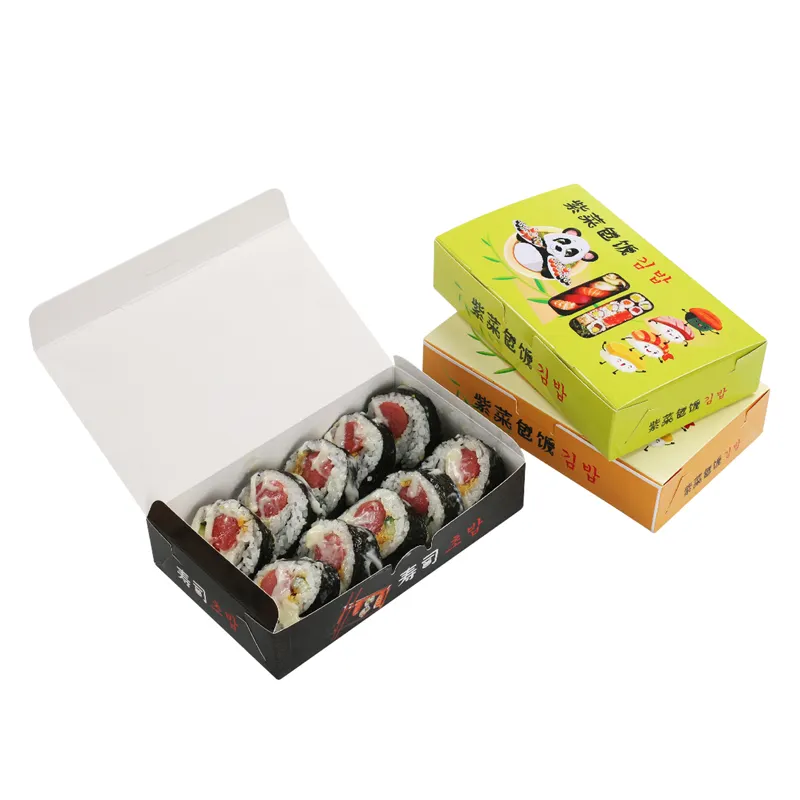 La migliore vendita Take out Container Food Box Sushi Tray Packaging Box con LOGO usa e getta scatola di carta per alimenti da asporto per Sushi bento