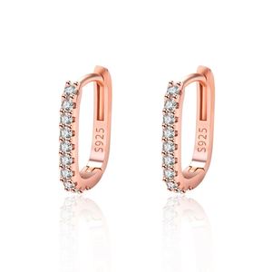 925 Sterling <b>Silver</b> Plated Crystal Natural Stone Trendy <b>Huggie</b> Earrings for Women Wedding Party Gift - Product Image 1