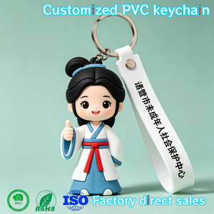 Portachiavi in PVC Gommato Personalizzato con Design del LOGO, 2D 3D, Morbido, con Personaggi <span class=keywords><strong>Anime</strong></span> Carini per Decorazione, Produzione Cinese - Product Image 2