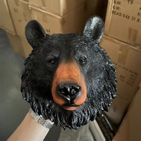Patung Kepala Hewan Resin 3D untuk Dinding, Gaya Taksidermi, Dekorasi Dinding untuk Rumah Pedesaan, Kabin, Bar Rumah