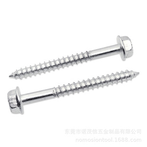 Tornillo Autorroscante de Cabeza Hexagonal NOMOSION M6x60, Acero al Carbono Galvanizado, Rosca Métrica Gruesa, Tornillo para Madera - Product Image 4