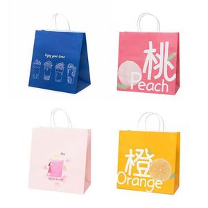 Bolsa de Papel Kraft Marrón con Asa para Bebidas para Llevar, con Logotipo Impreso Personalizado - Product Image 2