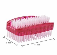 Haixin Brosse à ongles en plastique transparent Brosse à ongles double face pour les soins du corps emballée dans un sac