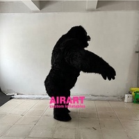 Décoration de défilé d'activité de magasin, matériel en peluche de 2.5m, costume de gorille noir gonflable à vendre