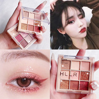Palette de fards à paupières de haute qualité personnalisable avec votre propre marque, 9 couleurs vives, pour débutants