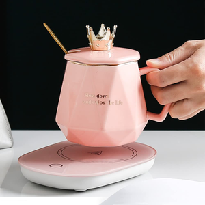 Calentador de Tazas Inteligente de Cerámica a 55 Grados, Taza Navideña con Calentamiento Eléctrico y Posavasos Inalámbrico para Bebidas Calientes - Product Image 3
