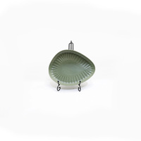 Service de table 16 pièces en grès cannelé vert sauge, style européen – Assiettes, bols, tasses côtelées, compatibles four, micro-ondes et lave-vaisselle