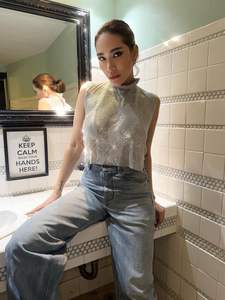 Top corto <span class=keywords><strong>de</strong></span> fiesta <span class=keywords><strong>con</strong></span> espalda descubierta y diamantes <span class=keywords><strong>de</strong></span> imitación para mujer, Camiseta <span class=keywords><strong>de</strong></span> cuello alto <span class=keywords><strong>con</strong></span> purpurina, camiseta sin mangas <span class=keywords><strong>con</strong></span> diamantes y cadena <span class=keywords><strong>de</strong></span> Metal ajustable para verano - Product Image 3