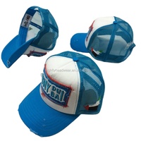 Topi Baseball 5 Panel Model Kapten Pelaut, Bahan Polyester 100% Cetak Puff, Dapat Disesuaikan, Berventilasi, Unisex, Laris Manis