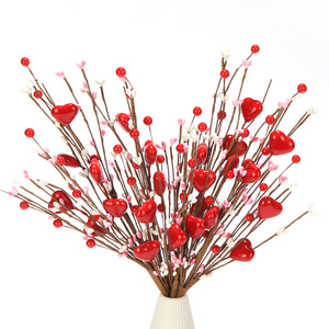 Arrangement floral moderne fait main en plastique en forme de cœur pour la fête des mères et la Saint-Valentin, décoration d'intérieur - Product Image 1