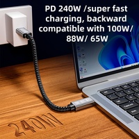 Cable USB 4 DFX de 1 m, 240 W, 5 A, Carga Rápida, 40 Gbps y Video 8K, Cable USB C con Trenzado de Nailon para Laptop, MacBook, SSD - En Stock