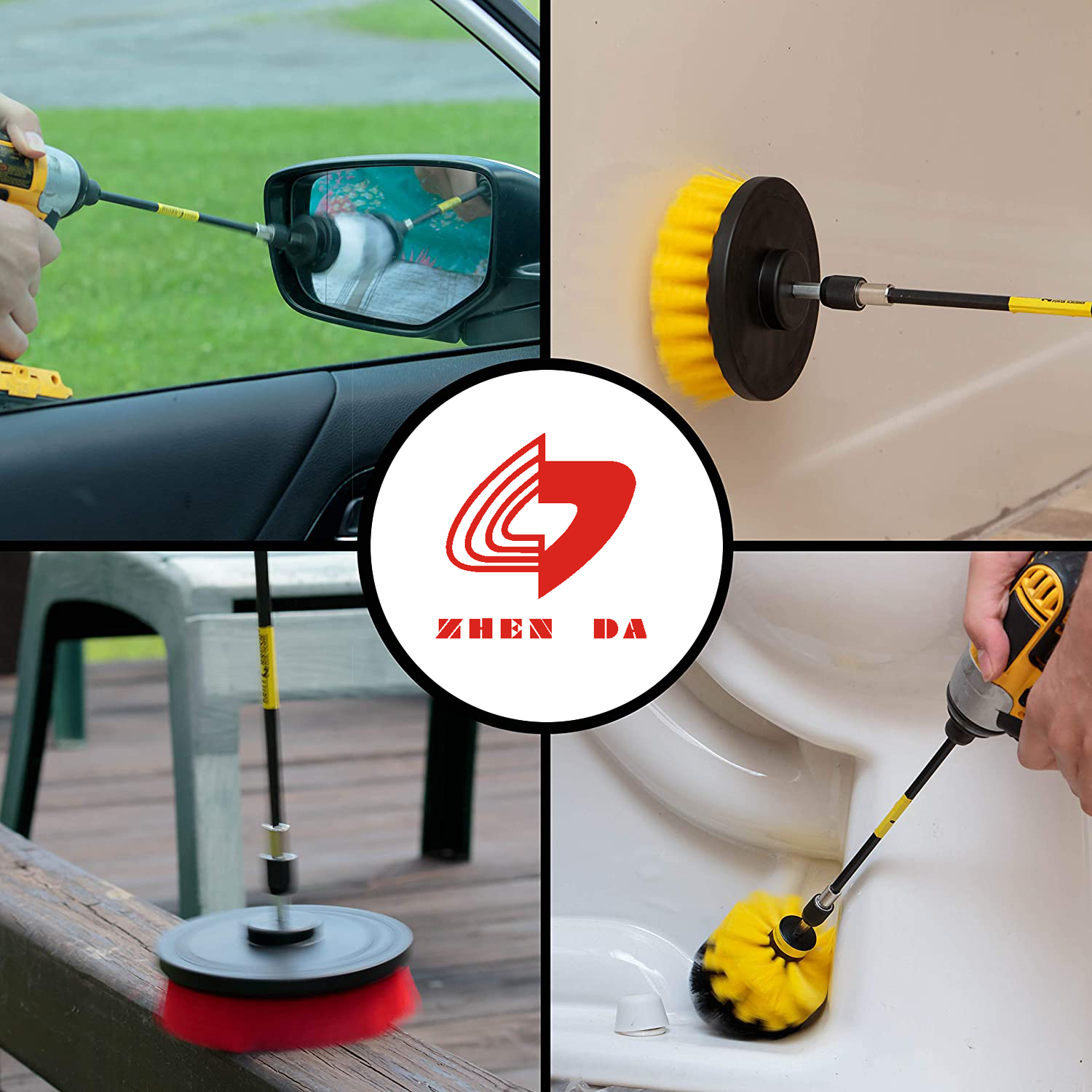 8 Pcs Drill Cleaning Brush Attachment Set For Car Household