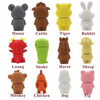Gitra 100% animales personalizados USB dibujos animados buey Pendrive dragón conejo serpiente perro vaca memoria Flash Tigre caballo pollo mono USB Stick